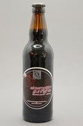 A dark brown glass bottle of All Day Brewing beer with a black cap and a black label featuring red and white text, set against a plain light gray background.